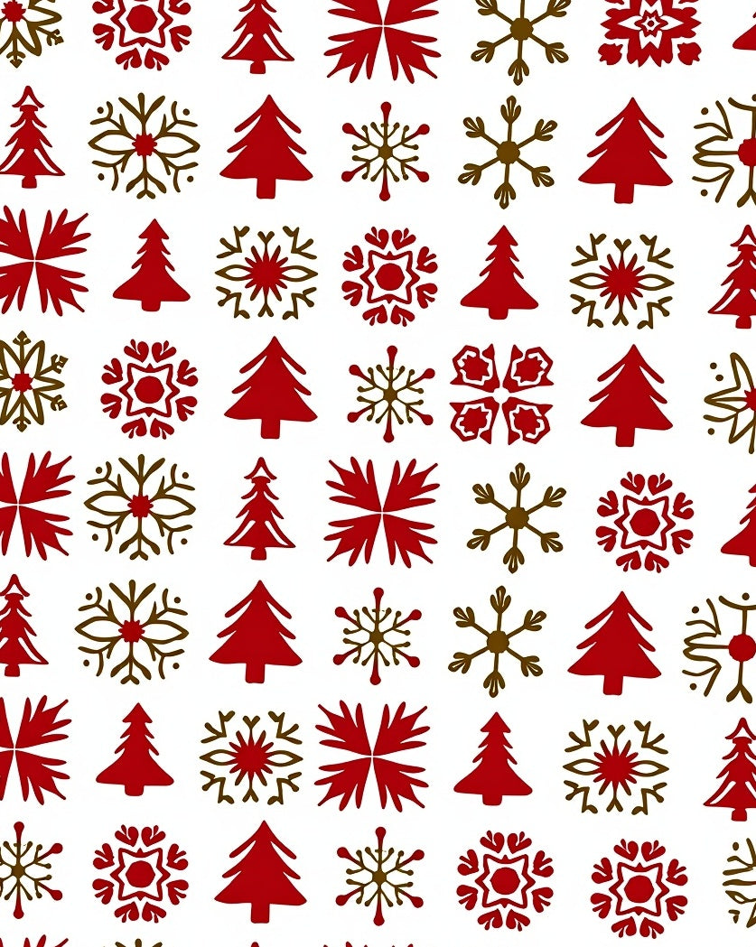Red Pine Snowflake Medallion Rug