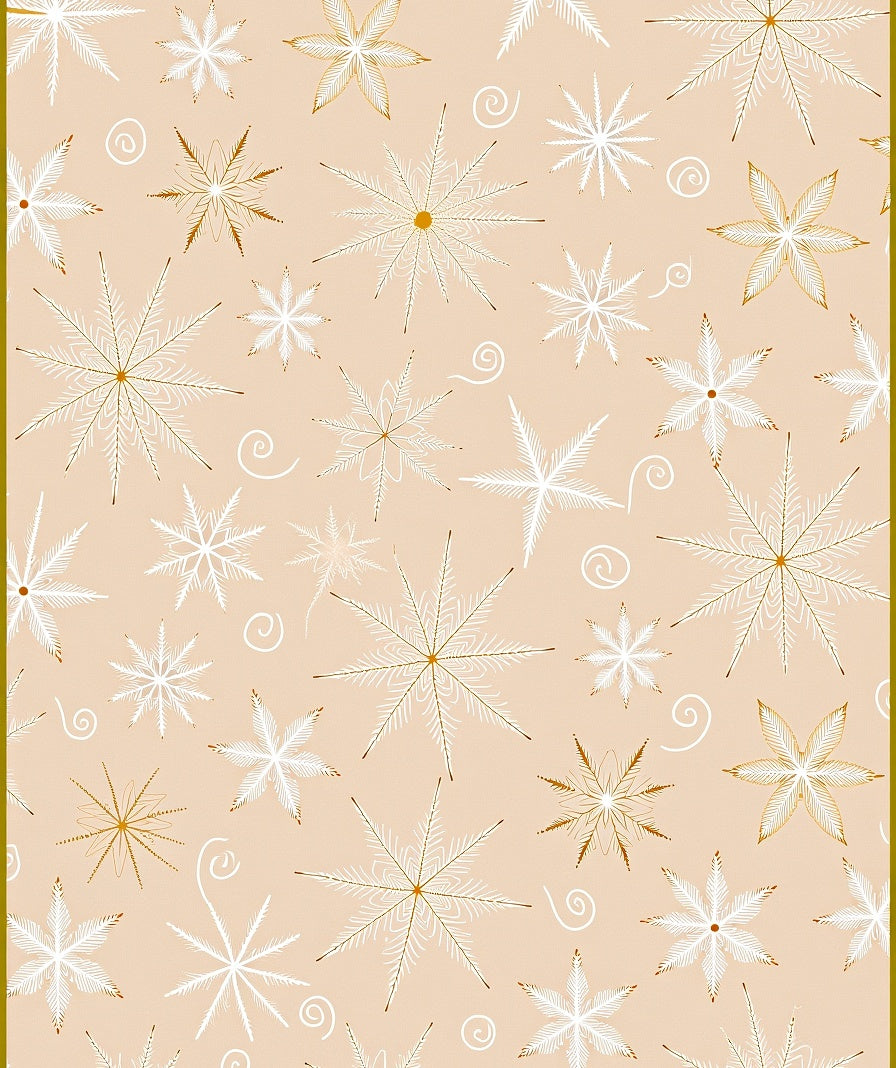 Delicate Golden Snowflake Scatter Rug