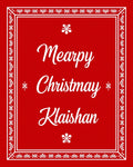 Red Snowflake Border Christmas Rug