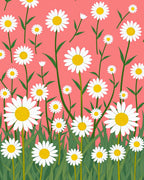 Coral Daisy Fields Grass Rug