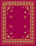 Crimson Deer Starburst Border Rug