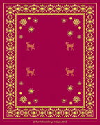 Crimson Deer Starburst Border Rug