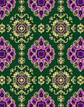 Rich Emerald Purple Gold Medallion Rug