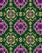 Rich Emerald Purple Gold Medallion Rug