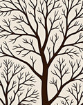 Dark Brown Bare Tree Branches Rug