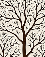 Dark Brown Bare Tree Branches Rug