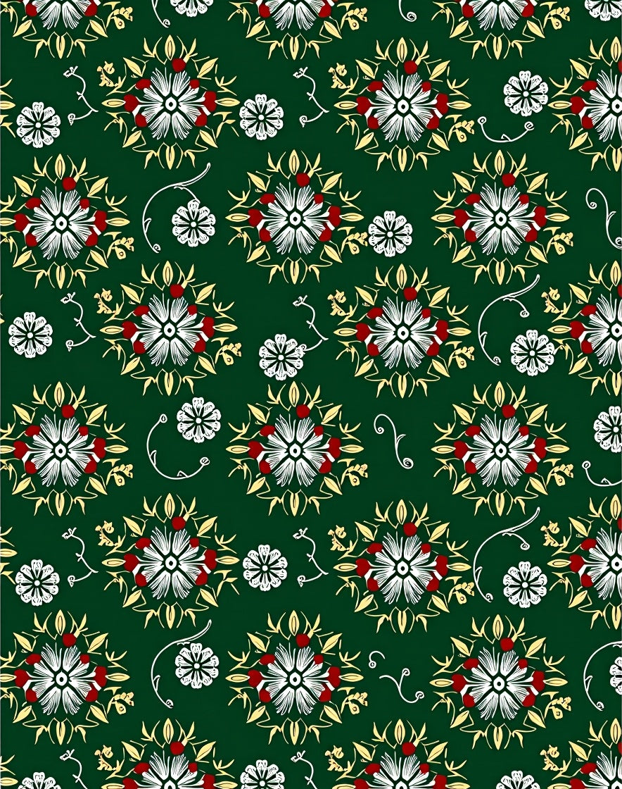 Emerald Floral Medallion Red Cream Rug