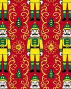 Red Nutcracker Soldier Christmas Trees Rug