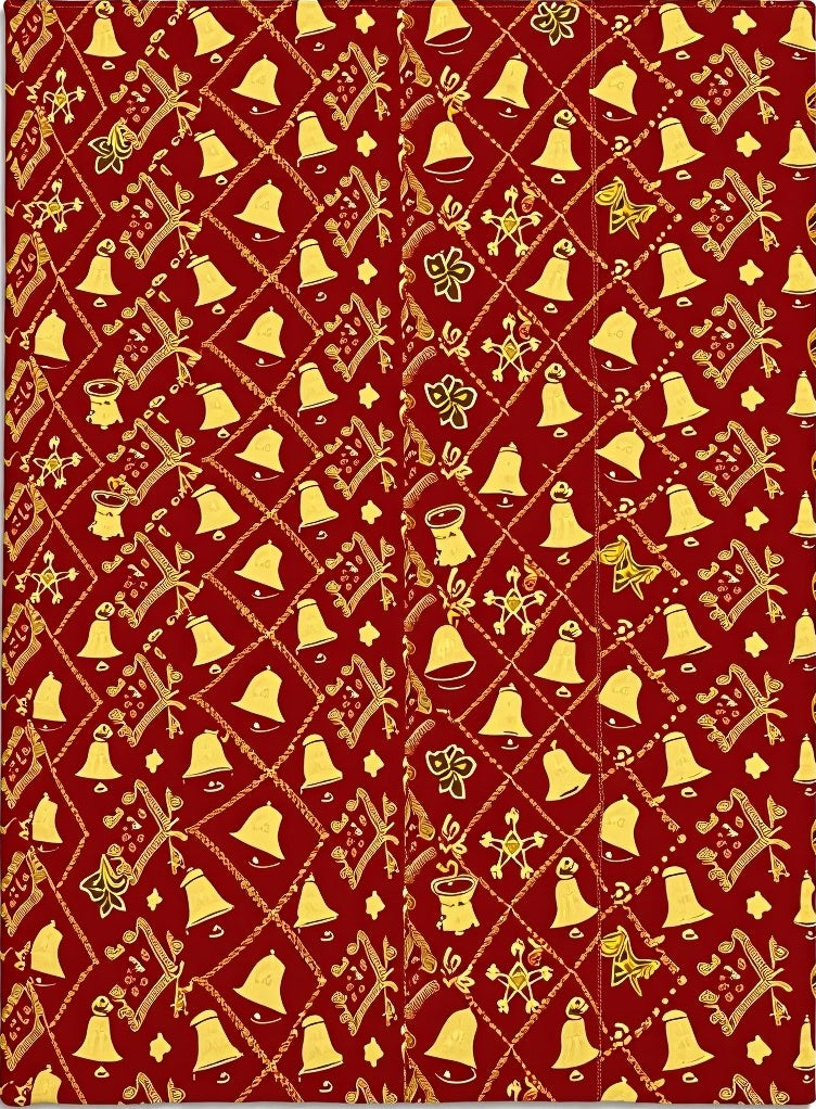 Crimson Gold Bell Diamond Lattice Rug
