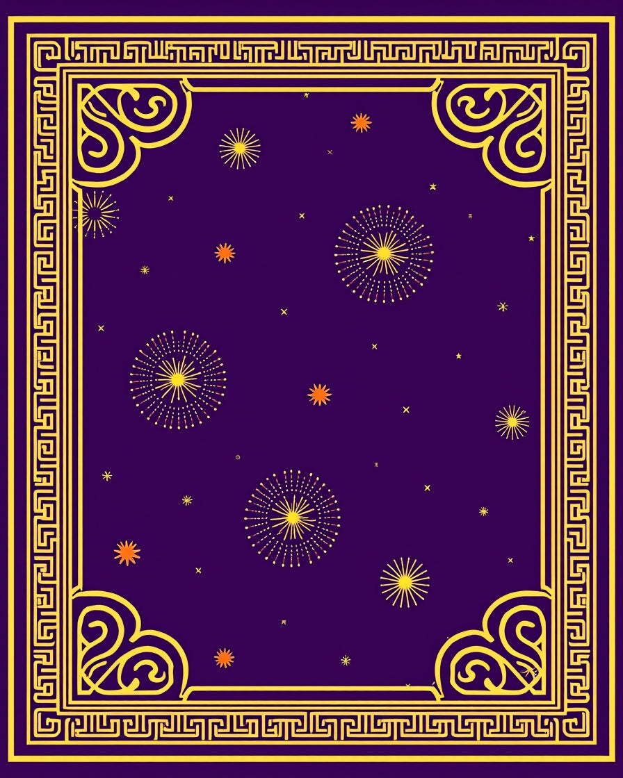 Golden Fireworks Purple Night Rug