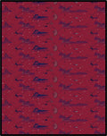 Crimson Abstract Village And Insect Rug