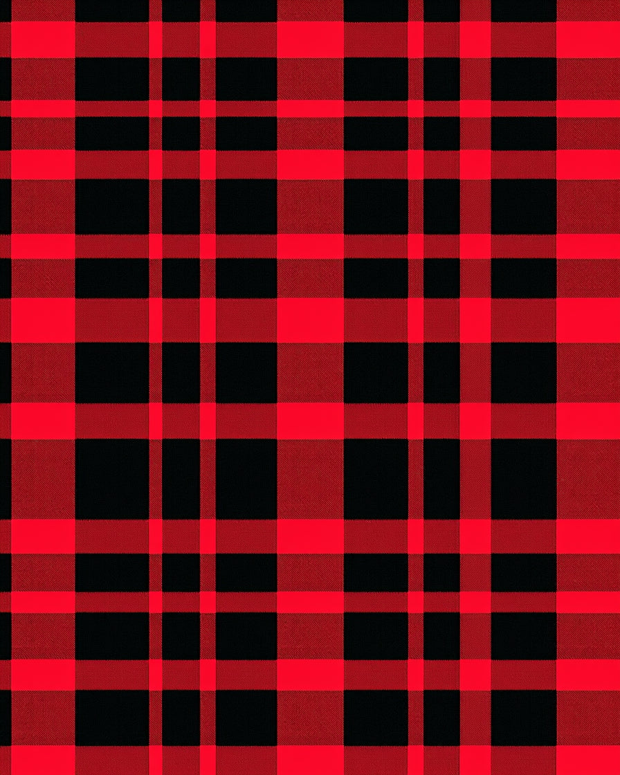 Classic Red Black Plaid Squares Rug