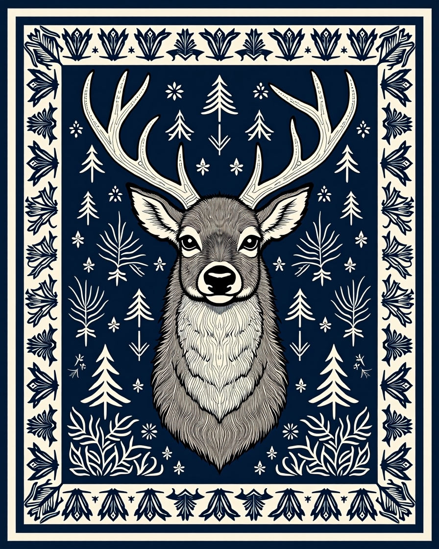 Majestic Deer Forest Woodland Charm Rug