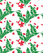 Red Berry Green Leaf Blossom Rug