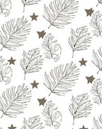 Earthy Palm Frond Star Silhouette Rug