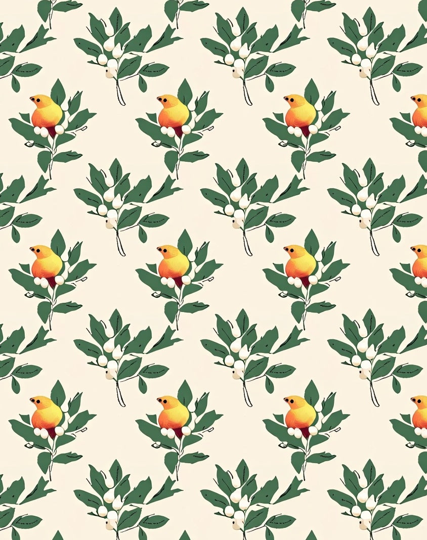 Charming Yellow Bird Branch Sprig Rug