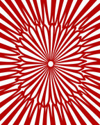 Radiant Red Lotus Sunburst Rug