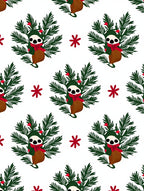 Festive Sloth Christmas Tree Wreath Rug