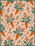 Whimsical Orange Carrot Floral Swirl Rug