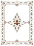 Brown Medallion Floral Border Rug