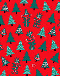 Forest Green Christmas Trees Candy Canes Rug