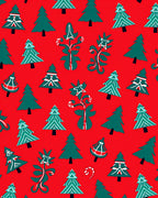 Forest Green Christmas Trees Candy Canes Rug