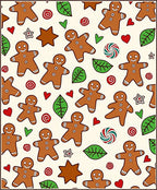 Christmas Gingerbread Man Candy Leaf Rug