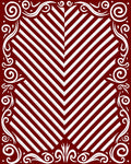 Crimson White Chevron Border Relief Rug