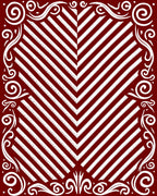Crimson White Chevron Border Relief Rug