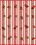 Whimsical Bear Candy Cane Stripes Rug