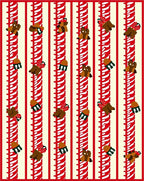 Whimsical Bear Candy Cane Stripes Rug