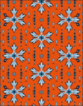 Orange Blue Starburst Geometric Rug