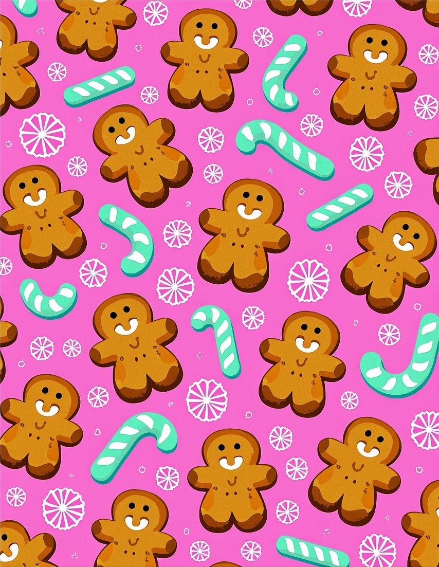 Pink Gingerbread Christmas Candy Rug