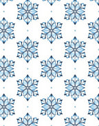 Blue Ice Flower Hexagonal Medallion Rug