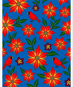 Bright Red Cardinal Floral Meadow Rug