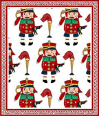 Red Toy Soldier Guards Pattern Rug