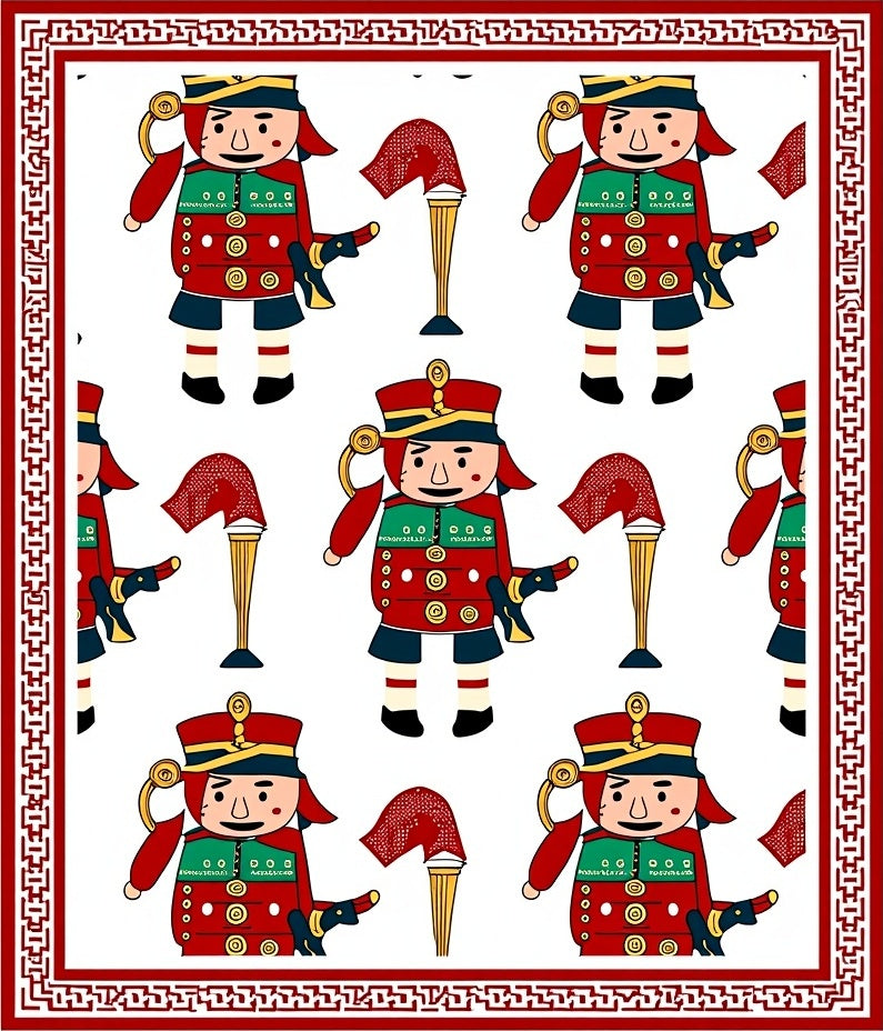 Red Toy Soldier Guards Pattern Rug