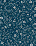 Winter Snowflake Botanical Swirl Rug