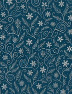 Winter Snowflake Botanical Swirl Rug