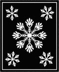 Black White Snowflakes Scattered Accent Rug
