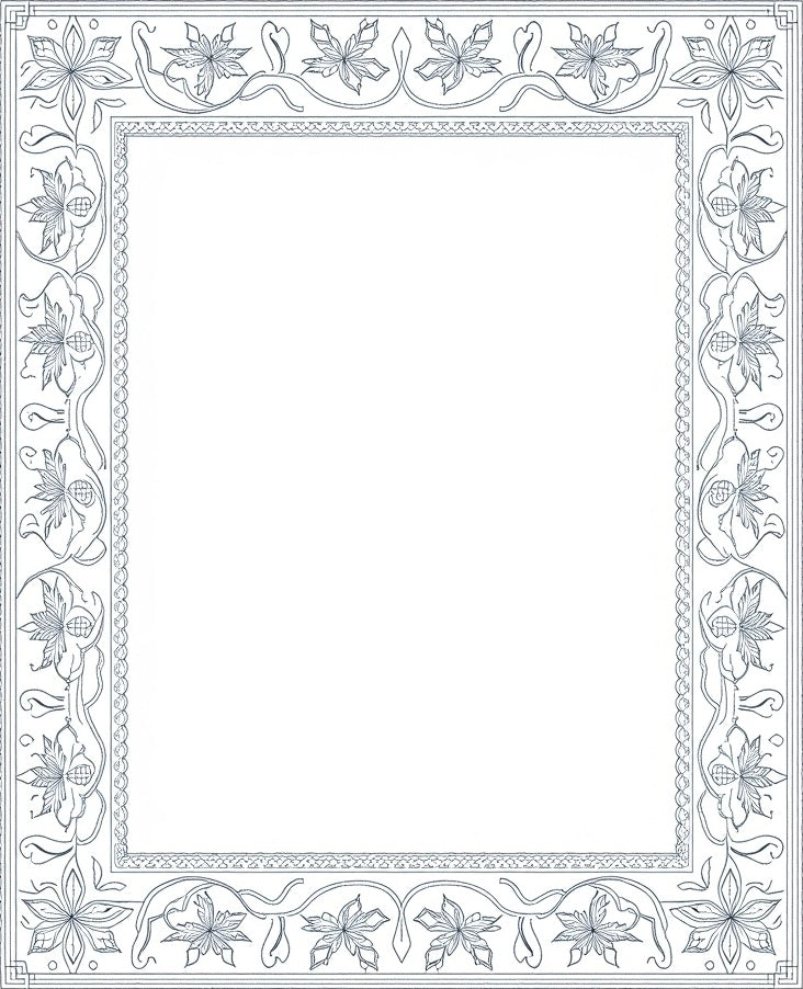 Elegant Floral Vines Border Rug