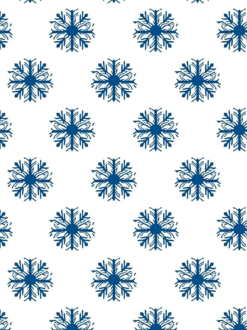 Classic Blue Snowflake Repeat Rug