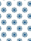 Classic Blue Snowflake Repeat Rug