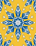 Bold Blue Zenith Medallion Yellow Rug