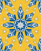 Bold Blue Zenith Medallion Yellow Rug