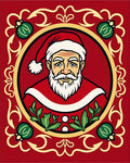 Vintage Santa Claus Ornate Holiday Rug