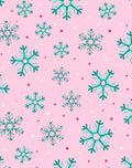 Teal Snowflake Scatter On Pink Backdrop Rug