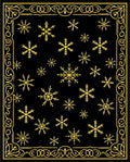 Golden Winter Snowflake Border Rug