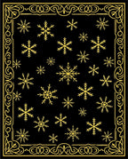 Golden Winter Snowflake Border Rug