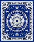 Royal Blue White Snowflake Medallion Rug